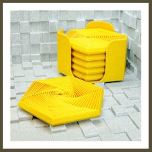Northcity 3D Baskı Super Fidget Coaster Seti - Altıgen Desenli Bardak Altlığı ve Tutucu-Sarı Bx