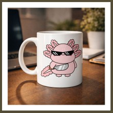 Northcity Cool Axolotl Tasarımlı Porselen Kupa Model 83 – Eğlenceli, Sevimli ve Enerji Dolu Kahve Kupası Bx