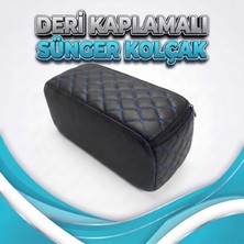 Gök Tr Mini Cooper Clubman Uyumlu Oto Kol Dayama Sünger Kolçak Minderi Siyah Deri Mavi Dikişli