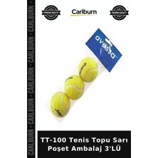 Carlburn Premium TT-100 Tenis Topu Sarı Poşet Ambalaj 3'lü Açık Hava Yetişkin Hobi