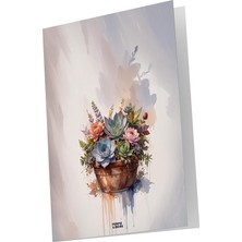 Str Store Botanik Seri 01 Sukkulent Tasarımlı A4 Evrak Dosyası | 20'li Paket | 350 gr Mat Kuşe | Parlak Selefon Kaplama | 70 Yaprak Kapasiteli