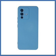 Evçem Vivo V23 5g Kılıf Nano Içi Kadife Silikon - Mavi Evcem