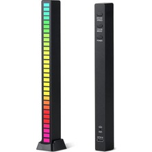 Str Store GA88 Rgb Sese Duyarlı Ritim Dekorasyonu Ekolayzır Işığı Rgb LED Işık Göstergesi 32 LED 18 cm Boyunda Araba Ev Mobil Aplikasyonlu