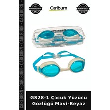 Carlburn Delux Serisi GS28-1 Çocuk Yüzücü Gözlüğü Mavi-Beyaz Göz Su Hareket