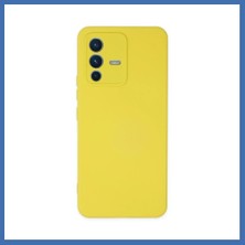 Evçem Vivo V23 5g Kılıf Nano Içi Kadife Silikon - Sarı Evcem