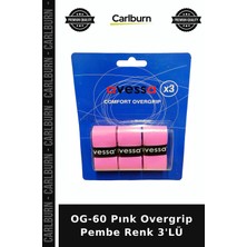 Carlburn Özel Seri Og-60 Pınk Overgrip Pembe Renk 3'lü Aksesuar Raket Oyuncu