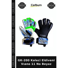 Carlburn Özel Seri GK-200 Kaleci Eldiveni Vıano 11 No Beyaz Spor Futbol Oyuncu