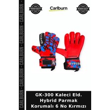 Carlburn Özel Üretim GK-300 Kaleci Eld. Hybrid Parmak Korumalı 6 No Kırmızı Oyun Sporcu Eşyası Maç Ekipmanı