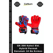 Carlburn Delux Serisi GK-300 Kaleci Eld. Hybrid Parmak Korumalı 10 No Kırmızı Performans Aktif Hareket