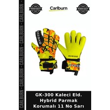 Carlburn Özel Seri GK-300 Kaleci Eld. Hybrid Parmak Korumalı 11 No Sarı Sahaya Hazırlık Maç Ekipmanı Müsabaka