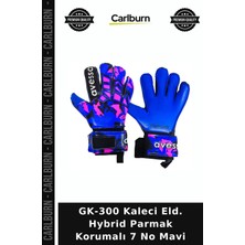 Carlburn Delux Serisi GK-300 Kaleci Eld. Hybrid Parmak Korumalı 7 No Mavi Maç Antrenman