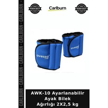 Carlburn Premium Awk-10 Ayarlanabilir Ayak Bilek Ağırlığı 2x2,5 kg Vücut Kas Hareket