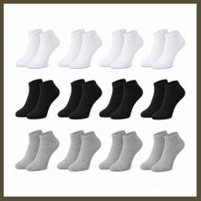 Northcity Erkek Bambu Patik Çorap 12'li Paket, Siyah Beyaz Gri, Nefes Alan Nem Emici Yumuşak Günlük Spor Bilek Çorabı · Beden: 39-44 · Renk: Beyaz 12 Li Bx