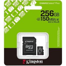 Kingston 256 GB Kıngston Canvas Select Plus Mıcro Sd Card CL10 SDCS3/256GB Evcem