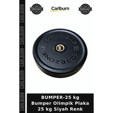 Carlburn Premium Bumper-25 kg Bumper Olimpik Plaka 25 kg Siyah Renk Ağırlık Koşu Antrenman
