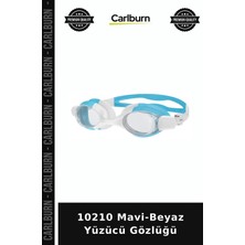 Carlburn Delux Serisi 10210 Mavi-Beyaz Yüzücü Gözlüğü Göz Antrenman Deniz