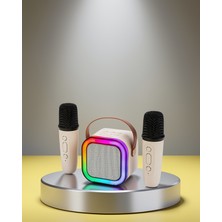 Lims Store LED Işıklı Taşınabilir Karaoke Hoparlör XUCZ2MİKROFONLUSPEAKER-3