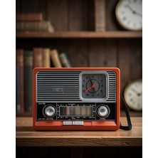 Lims Store Vintage Radyo Bluetooth Bağlantılı Taşınabilir Hoparlör
