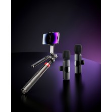Lims Store Kablosuz Yaka Mikrofon Seti Tripodlu Selfie Çubuğu + K11 Model