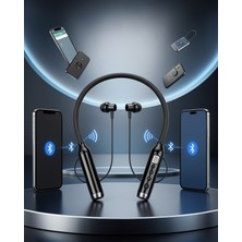 Lims Store Boyun Bantlı Bluetooth Kulaklık Dijital Ekranlı Mikrofonlu UCZZ600SAATKULAKLIK-2