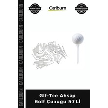 Carlburn Premium Glf-Tee Ahsap Golf Çubuğu 50'li Özel Gün Baba Hediyesi Aktivite