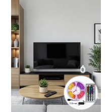 Lims Store 5 Metre Rgb Şerit LED 5050 Smd Uzaktan Kumandalı Renkli Dekoratif LED Aydınlatma Seti