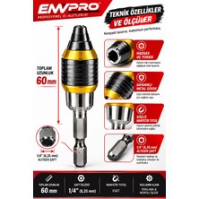 Ellante Emvpro 60 mm Manyetik Matkap Ucu Adaptörü Otomatik Kilitlemeli 1/4 Inç Altıgen Şaftlı Vidalama Uç Tutucu