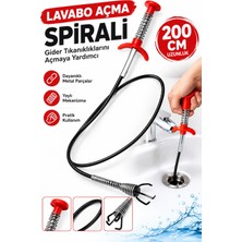Ellante 200 cm Lavabo Açma Spirali Gider Tıkanıklığı Açma Aparatı Esnek Telli Manuel Boru Temizleme Aleti