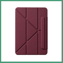 S'82 iPad 2025 10.9 10.nesil (A16) Edz Manyetik Standlı Tablet Kılıfı - Mürdüm BZS82