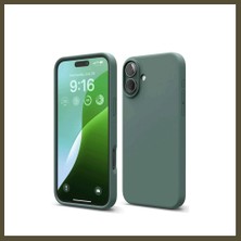 Northcity iPhone 16 Uyumlu Kılıf Nano Içi Kadife Silikon - Koyu Yeşil Bx