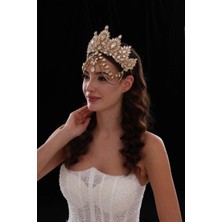 Magic Tiara Kristal Taşlı Gelin Tacı – Alın Zincirli Gösterişli Prenses Tacı, Farklı Renk Seçenekleri