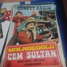 Malkoçoğlu Cem Sultan Cuneyt Arkin Film Afisi 67×98 cm Ebattadir Postup ile Gonderilmektedir