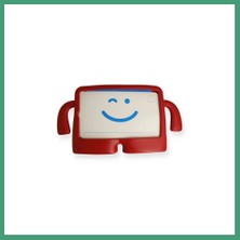 S'82 iPad 4 9.7 Kılıf Karakter Tablet Silikon - Kırmızı BZS82