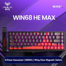 Nzm Store WIN68 He Max Manyetik Klavye Rapid Trigger Wing Chun Switch 8000Hz Rgb Tkl Hot Swap Oyuncu Klavyesi Kırmızı