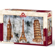 Vionna Art Puzzle Üç Şehir Üç Kule 1000 Parça Puzzle
