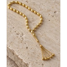 Sarezza Gold 14 Ayar Altın Arpa Kesim Tespih