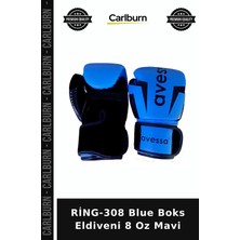 Carlburn Özel Seri RİNG-308 Blue Boks Eldiveni 8 Oz Mavi Dövüş Aksesuarı Sporcu Ürünü Antrenman Aleti