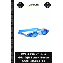 Carlburn Premium KZL-1138 Yüzücü Gözlüğü Esnek Burun ÇANT.(ICB15)18 Su Sporu Sahil Yüzme