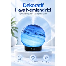 Rabera Tech Dekoratif Cam Küre Hava Nemlendirici 120 ml Ultrasonik Soğuk Buhar Makinesi LED Işıklı Sessiz Ortam Nemlendirici Gece Lambası