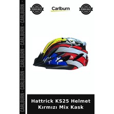 Carlburn Özel Üretim Hattrick KS25 Helmet Kırmızı Mix Kask Alışveriş Koruyucu Ekipman Spor Kaskı
