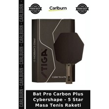 Carlburn Premium Bat Pro Carbon Plus Cybershape - 5 Star Masa Tenis Raketi Ortam Aktivite Kadın