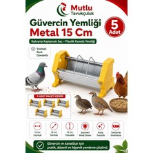Tr Güvercin Tavuk Bıldırcın Keklik Yemliği 15 cm Metal Kanatlı Yemlik 5 Adet