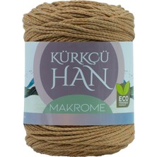 Premium Makrome Ipi 3mm 200GR 120M,%85 Rejenere Pamuk Örgü Ipi - Açık Kahverengi