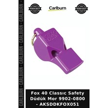Carlburn Özel Seri Fox 40 Classıc Safety Düdük Mor 9902-0800 - AKSDDKFOX051 Antrenman Düdüğü Kordonlu Koşu