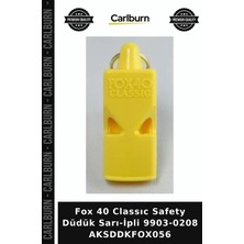 Carlburn Özel Seri Fox 40 Classıc Safety Düdük Sarı-Ipli 9903-0208 AKSDDKFOX056 Antrenmanlar Hakem Rehber