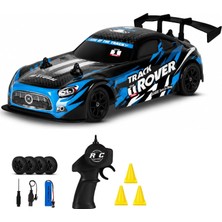 Odea Tr Uzaktan Kumandalı Rc Drift Arabası 15 Km Hız Yapan 4x4 Çekiş Şarjlı 3 Adet Drift Kukası Hediyeli Renk Seçenekli Ralli Spoiler Araba (Mavi)