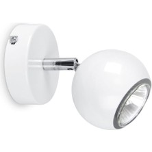 Beyaz Spot Tekli Küre Duvar Aplik Gece Lambası Okuma Lambası Panasonıc Ampullu LED Aplik Hareket