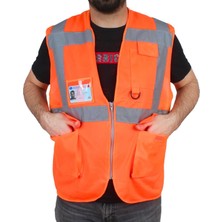 Tr Mühendis Tipi Ikaz Yeleği Cepli Fosforlu Turuncu Standart Beden