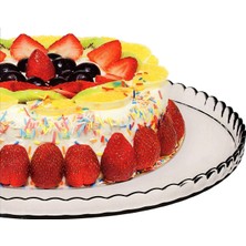Rafta 10345 Pasta Tabağı, Pasta Tabağı, Cupcake Tabağı, Pastane Serisi, 32,2 Cm, Şeffaf
