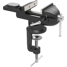 Rafta Tr Alman 60 mm Dönerli Örslü Özel Alaşımlı Paslanmaz Dövme Çelik Mini Masa ve Tezgah Mengenesi Siyah